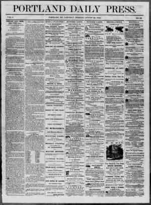 Portland Daily Press Newspaper August 23, 1862 kapağı