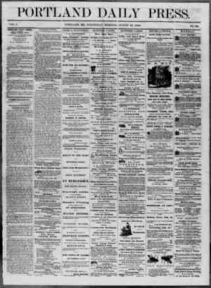 Portland Daily Press Newspaper August 27, 1862 kapağı