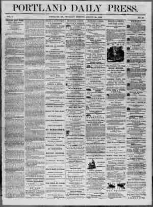 Portland Daily Press Newspaper August 28, 1862 kapağı