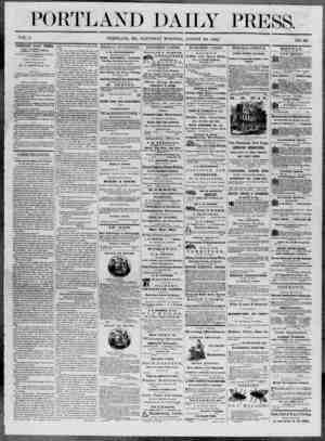 Portland Daily Press Newspaper August 30, 1862 kapağı