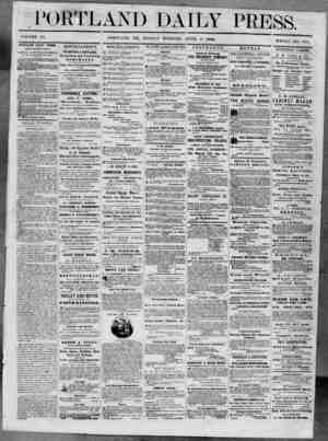 Portland Daily Press sayfa 1