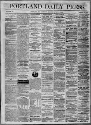 Portland Daily Press sayfa 1