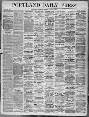 Portland Daily Press sayfa 1