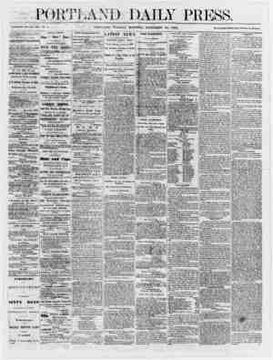  DAILY PRESS. MORNING, NOVEMBER 20, 1866. Terms Eight Dollars per annum, in advance. IHK PORTLAND DAILY PU'ESS D pubh>h d...