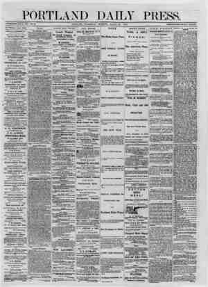  PORTLAND DAILY PRESS. ESTABLISHED JUNE 23, 186*2. VOL.12. PORTLAND, WEDNESDAY MORNING, MARCH 26, 1873. TERMS $8.00 PER ANNUM