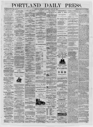  THF PORTLAND DAILY PRESS. Published every day (Sundays excepted) by the PORTLAND I'UBLISIIING C D., At 109 Exchange St,...