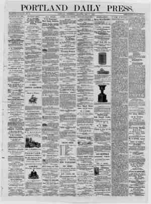  PORTLAND DAILY PRESS. ESTABLISHED JPSE 23. 1863- TOL. 12. PORTLAND WEDNESDAT MORNING, MAY 7, 1873. ' TERMS SS.OO PER ANNUM ~