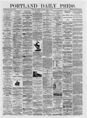  PORTLAND DAILY PRESS. ESTABLISHED JUNE 23. 1862. YOL. 12. _ PORTLAND TUESDAY MORNING, MAY 13, 1873. TERMS $8.00 PER ANNUM IN