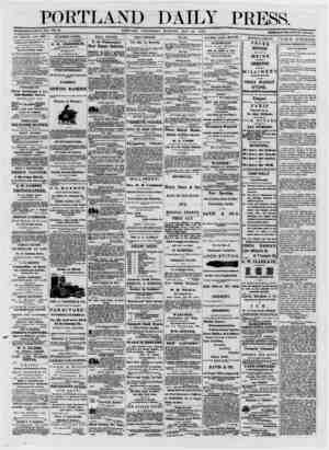  PORTLAND DAILY PRESS. ESTABLWBeImTOEmTW" TOL. 12. PORTLAND WEDNESDAY MORNING, MAY 14, 1873. ~~~ TERMS $8.00 PER ANNUM IS THF