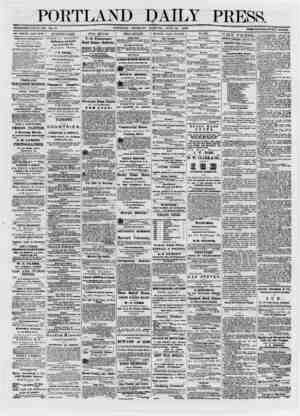  PORTLAND DAILY PRESS. ESTABLISHED JUNE 23, 1862. VOL. 12. PORTLAND THURSDAY MORNING, JUNE 12, 1873. TERMS $8.00 PER ANNUM IN