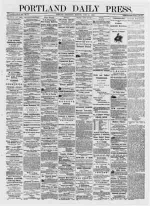  PORTLAND DAILY PRESS. WUUMBJWftm HUE PORTLAND WEDNESDAY MOROTNO, June 18. 1878. TERMS (MS PER ASNIM ,N ADVANCE. THF PORTLAND