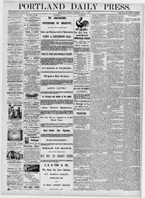 PORTLAND DAILY PRESS. ESTABLISHED JUNE 23, 1868.-T0L. 13._PORTLAND, TUESDAY MORNING. MAY 9. 1876. TERMS *8.00 PEB ANNUM, IN