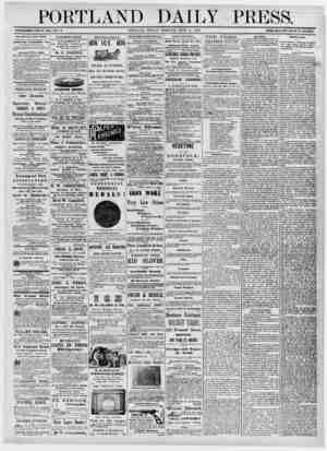  PORTLAND DAILY PRESS. ESTABLISHED JUNE 23, 1862.—VOL. 13. PORTLAND, FRIDAY MORNING, JUNE 2. 1876. TERMS $8.00 PER ANNUM, IN