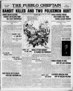 The Pueblo Chieftain Newspaper January 24, 1922 kapağı
