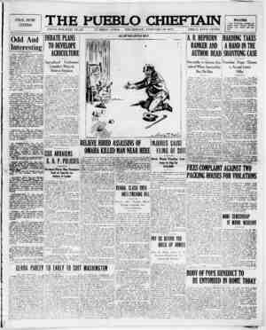 The Pueblo Chieftain Newspaper January 26, 1922 kapağı