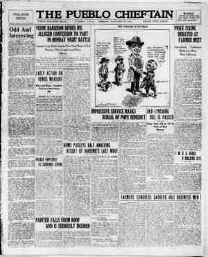 The Pueblo Chieftain Newspaper January 27, 1922 kapağı