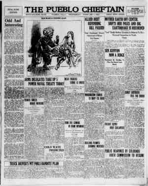 The Pueblo Chieftain Newspaper February 1, 1922 kapağı