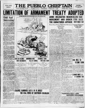 The Pueblo Chieftain Newspaper February 2, 1922 kapağı