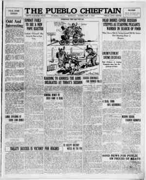 The Pueblo Chieftain Newspaper February 6, 1922 kapağı