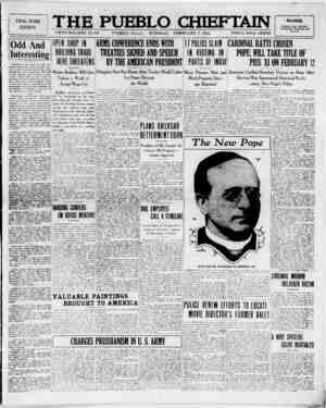 The Pueblo Chieftain Newspaper February 7, 1922 kapağı