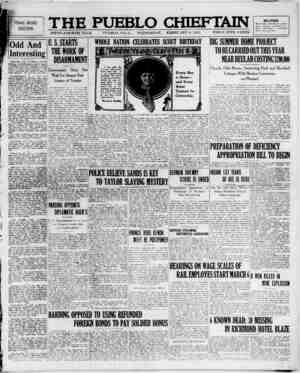 The Pueblo Chieftain Newspaper February 8, 1922 kapağı
