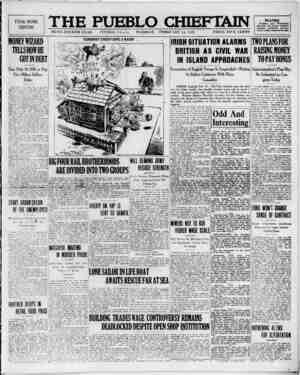 The Pueblo Chieftain Newspaper February 14, 1922 kapağı