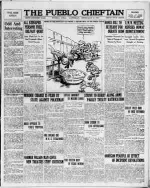 The Pueblo Chieftain Newspaper February 18, 1922 kapağı