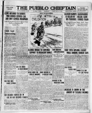 The Pueblo Chieftain Newspaper February 20, 1922 kapağı