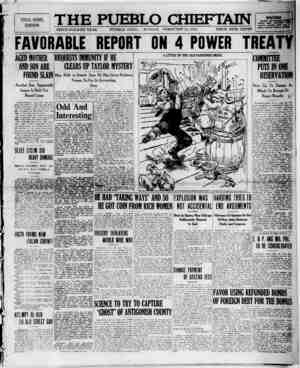 The Pueblo Chieftain Newspaper February 26, 1922 kapağı