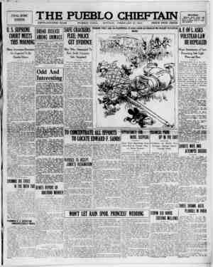 The Pueblo Chieftain Newspaper February 27, 1922 kapağı