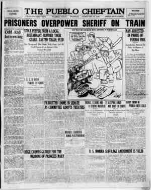The Pueblo Chieftain Newspaper February 28, 1922 kapağı