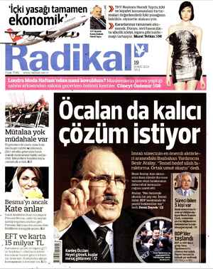 Radikal Gazetesi 19 Şubat 2013 kapağı