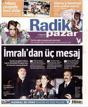 Radikal Gazetesi 24 Şubat 2013 kapağı