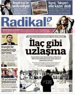 Radikal Gazetesi 28 Şubat 2013 kapağı