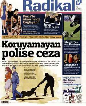 Radikal Gazetesi 2 Mart 2013 kapağı