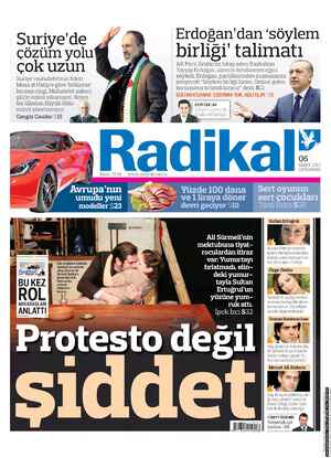 Radikal Gazetesi 6 Mart 2013 kapağı