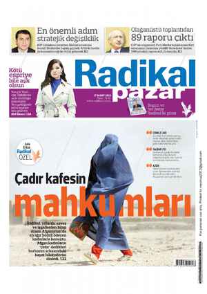 Radikal Gazetesi 17 Mart 2013 kapağı