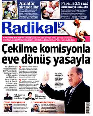 Radikal Gazetesi 25 Mart 2013 kapağı