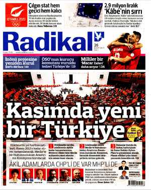Radikal Gazetesi 26 Mart 2013 kapağı