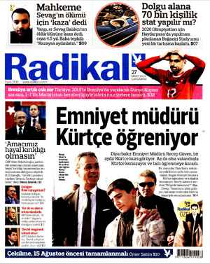 Radikal Gazetesi 27 Mart 2013 kapağı