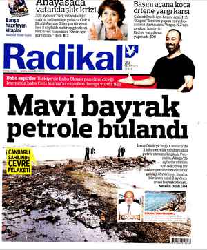 Radikal Gazetesi 29 Mart 2013 kapağı