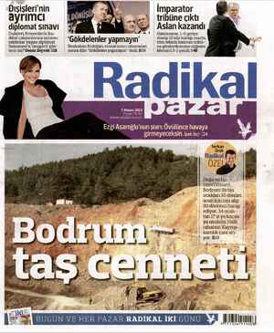 Radikal Gazetesi 7 Nisan 2013 kapağı