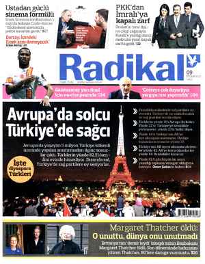Radikal Gazetesi 9 Nisan 2013 kapağı