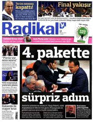 Radikal Gazetesi 12 Nisan 2013 kapağı