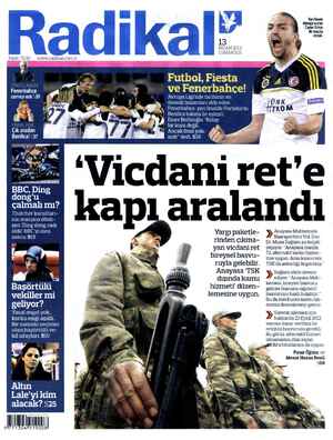 Radikal Gazetesi April 13, 2013 kapağı