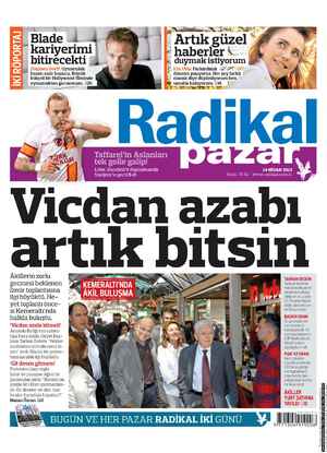 Radikal Gazetesi April 14, 2013 kapağı