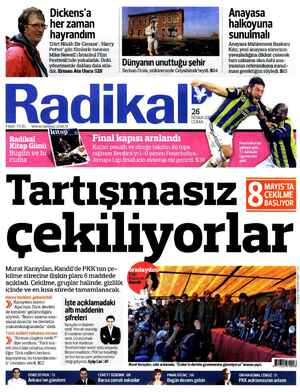 Radikal Gazetesi 26 Nisan 2013 kapağı