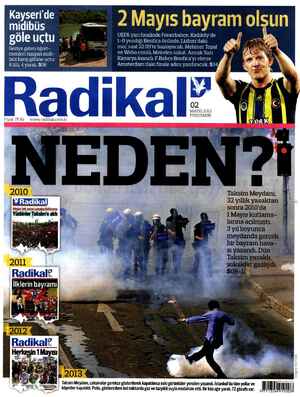 Radikal Gazetesi 2 Mayıs 2013 kapağı