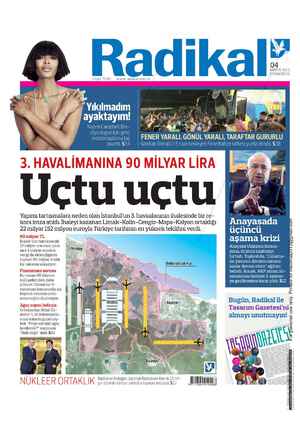 Radikal Gazetesi 4 Mayıs 2013 kapağı