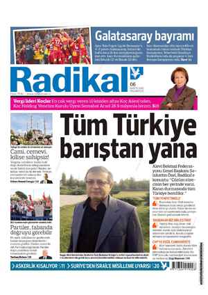 Radikal Gazetesi 6 Mayıs 2013 kapağı